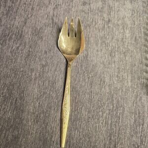 Vintage‎ JH Carlyle Golden Bouquet Gold Electroplate Cold Meat Fork